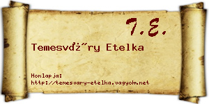 Temesváry Etelka névjegykártya